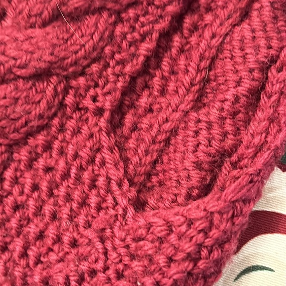 Burgundy Wool hand knit vest Vintage Linda Allard for Ellen Tracy- Size Large - Picture 6 of 8